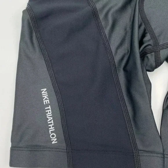 NWT [Nike] Cycling Padded Triathlon Shorts w/ Drawstring Black/Grey Womens Sz XS - Picture 3 of 6